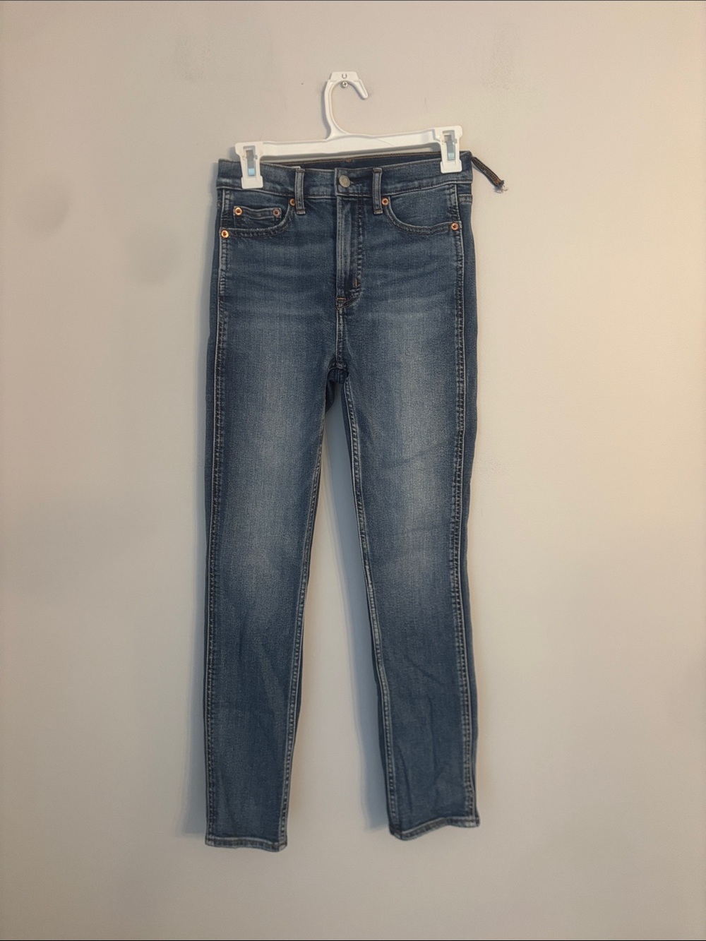 GAP Vintage Slim High Rise Jeans - Medium Blue Denim